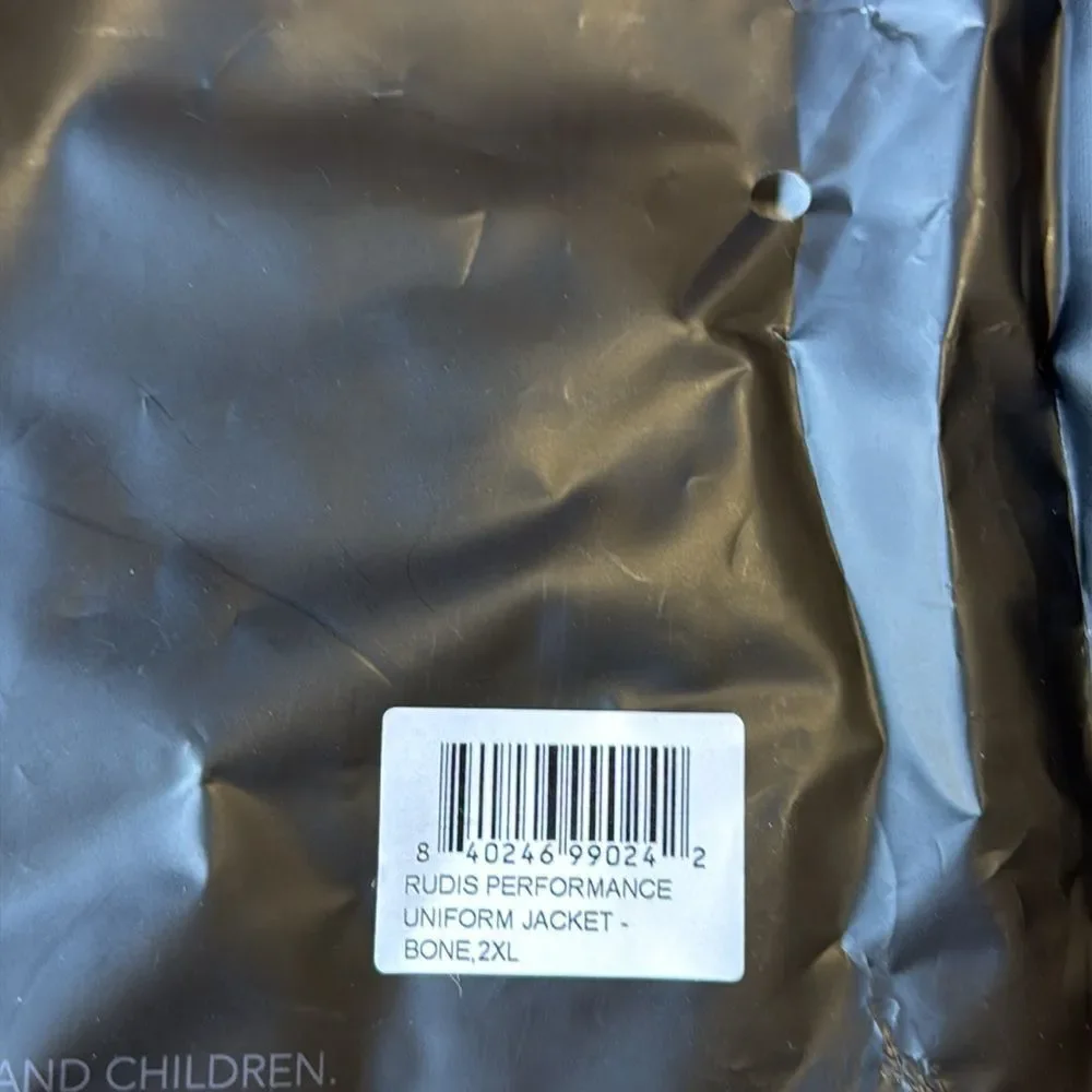 RUDIS Men's Performance Uniform‎ Jacket - 2XL, Bone, New in Packaging